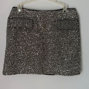 Banana Republic Sparkly Silver Mini Skirt Size 8